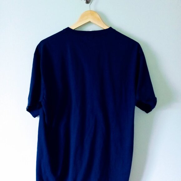 Navy Blue Ranbow Daisy Peace Sign Hippy Soul Short Sleeve Tee - Picture 4 of 5